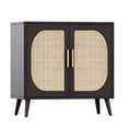 thumbnail image 7 of 31.5 Inch Farmhouse Sideboard Cabinet Rattan Doors Metal Handles EPA Particleboard 4 Shelves Accent Storage Cabinet With Anti Tip Kit（Black）, 7 of 7
