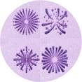 thumbnail image 1 of Ahgly Company Machine Washable Indoor Round Transitional Purple Area Rugs, 4' Round, 1 of 7