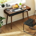 thumbnail image 2 of Gymax Mid-Century Modern Computer Desk w/ Drawer & Open CompartmentRubber Wood Legs, 2 of 10