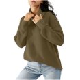 thumbnail image 5 of Women's Mock Turtleneck Sweater Fall Long Batwings Sleeve Casual Oversized Knit Pullover Women Slouchy Tunic Sweaters Tops, 5 of 5