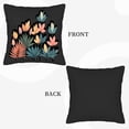 thumbnail image 6 of Set of 2 18x18in Throw Pillow Covers with Vibrant Floral and Plant Design on Black Background - Perfect for Couch Bed or Car, 6 of 8