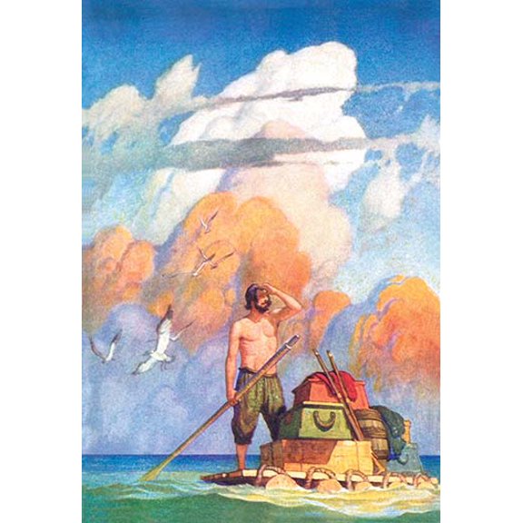 Robinson Crusoe's Raft Fine art canvas print (20" x 30")