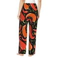 thumbnail image 3 of Goofa Red Hot Chili Printed Soft Pajama Pants for Women, Wide Leg Comfy Casual Lounge Yoga Pants-Small, 3 of 9