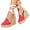 Red, variant on Strappy Wedge Sandals High Top Closed Toe Platform Wedges Shoes Casual Espadrilles Travel Dressy Slide Sandal Black 6