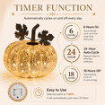 thumbnail image 4 of Kanstar Mercury Glass Pumpkin Light with Timer, Autumn Fall Halloween Thanksgiving Thanksgiving Decor, 4 of 9