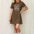 thumbnail image 5 of Auroural Girls Customized Customers Short Sleeve T Shirt Dress Casual Crew Short Sleeve Round-Neck Dress Kids, 5 of 9