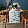 thumbnail image 2 of Teal Green Eucalyptus Leaves Table Runner - 90 Inch Long, Kitchen Dining Table Runner Dresser Scarves, Spring Plants Leaves Country Farmhouse Decor for Coffee Tables Wedding Party Banquet, 2 of 8