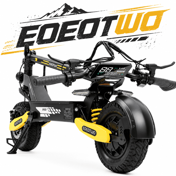 EOEOTWO Foldable Electric Scooter for Adults, Powerful Motor, 25-Mile Range, 11-Inch Tubeless Off-Road Tires, Dual Suspension, 330 lb Max Load, UL 2272 Certified
