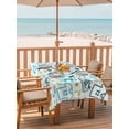 thumbnail image 2 of Outdoor Tablecloth with Umbrella Hole for Patio/Picnic/Party/Camping, Football Cartoon Waterproof Table Cloth Rectangle Table Cover Washable, Funny Sport Weightlifting Playful (60"x 84"), 2 of 9