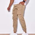 thumbnail image 4 of Plus Size Sports Jogger Pants for Mens Casual Solid Color Pocket Drawstring Casual Youth Versatile Sports Oversized Pants Up to 65% off!, 4 of 5