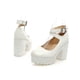 thumbnail image 4 of Zapatos de tacón alto con cordones y plataforma impermeable para mujer, sandalias con correa en el tobillo y hebilla de cinturón Wmkox8yii  hfjk1905, 4 of 5