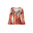 thumbnail image 1 of Liacowi Women Vintage Print Long Sleeve Crop Tops Sexy Round Neck Slim Fit Blouses Tee Streetwear, 1 of 9