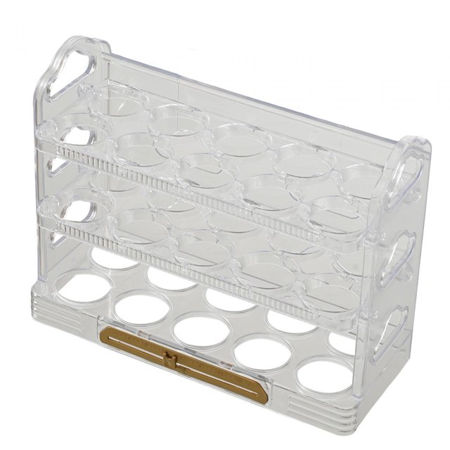 Kearding 3 Tier Egg Holder with Handle Tray Eggs Bins for Cabinet Countertop Almacenamiento y organización del hogar Claro 3 capas