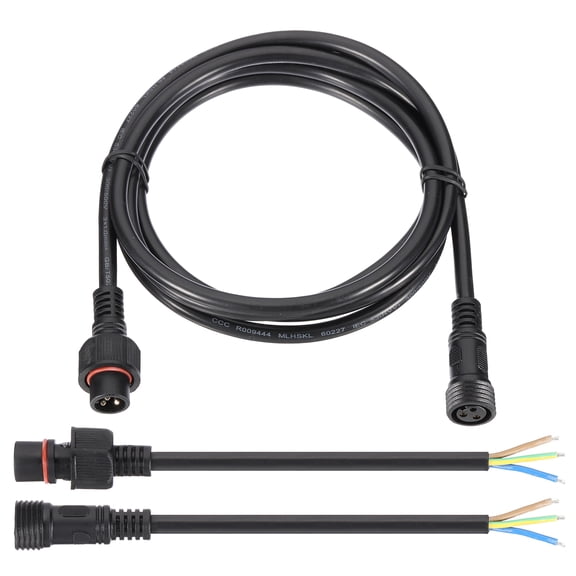 Uxcell 6.56Ft 17AWG IP67 3 Pin Extension Cable Wire with 7.87" Male Female Connector kit