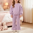 thumbnail image 2 of Linfrsh Toddler Girl Outfits Girls' Set Clothing Baby Spring and Colored Hoodie Flared Pants Two Piece Cotton Set, 2 of 4