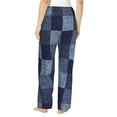 thumbnail image 2 of Bixox Women's Blue Gingham Buffalo Check Patterned Pajama Pants Loungewear, 2 of 5