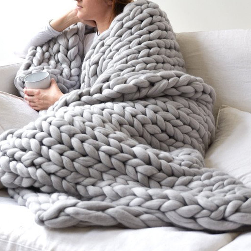 Walmart chunky knit blanket hotsell