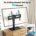 thumbnail image 6 of MountFTV Universal Swivel TV Stand with Power Outlet for 32-80 inch TVs up to 99 lbs, Table Top TV Stand Mount with 6 Height Adjustable, Tempered Glass Base,Max 600x400mm, 6 of 8