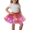 thumbnail image 2 of ZHOGXU Big Kids Girls Skirt Elastic Waist Color Block Comfortable Stylish Mesh Tutu Skirts With Lights For Carnival Party And Daily Wear Hot Pink One Size, 2 of 4