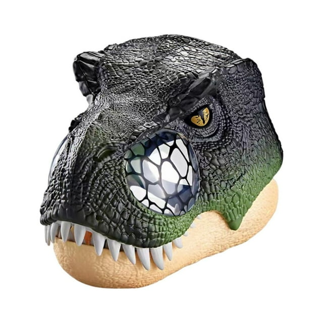 Máscara de dinosaurio juguete Fernando con Ojos brillantes y efectos de sonido verde
