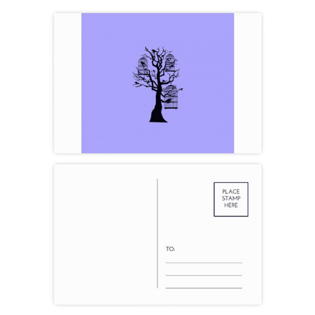 Un árbol, una jaula. Juego de postales Cumpleaños Tarjeta de agradecimiento Lado de envío 20 piezas