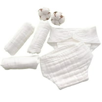5 Pack Reusable Baby Cloth Diapers - 100% Cotton Panties Waterproof Infant Nappies 3~10 months Baby Training Pant Cloth Washable Breathable