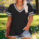 thumbnail image 5 of Haivin Summer Tops for Women 2024 Short Sleeve Button V Neck Tshirts Trendy Casual Blouses, 5 of 5