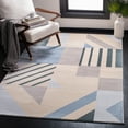 thumbnail image 3 of SAFAVIEH Orwell Anderson Abstract Area Rug, Beige/Blue, 6'7" x 6'7" Round, 3 of 5