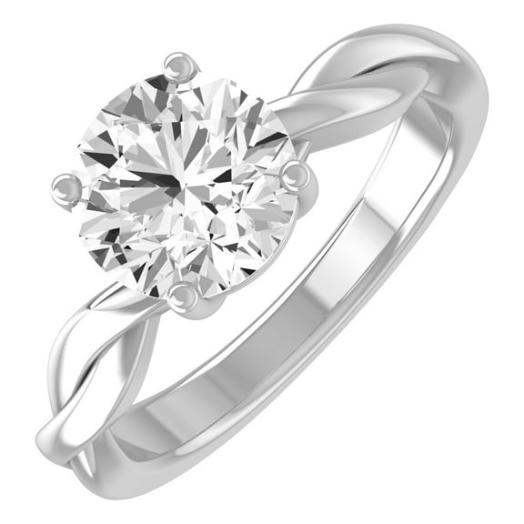 ARAIYA FINE JEWELRY 10K White Gold Lab Grown Diamond Solitaire Engagement Ring (2 cttw, D-F Color, VS1 Clarity) Size 6