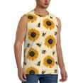 thumbnail image 2 of Uemuo Sunflowers And Bee Pattern Men's Sleeveless T-Shirt,Muscle Athletic Tank Top, Moisture-wicking Quick-dry Breathable Classic Tee Top for Gym Run Outdoor Sports-XX-Large, 2 of 8