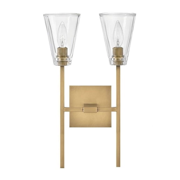 2 Light Bathroom Light Fixture in Traditional and Glam Style-18.25 inches Tall and 11 inches Wide-Heritage Brass Finish Bailey Street Home