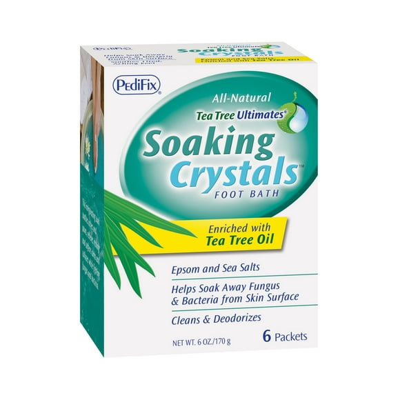 Cristales para remojar pies PediFix, 6 paquetes con aceite de árbol de té