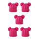 thumbnail image 3 of sweethay Gorro bonito y esponjoso con pompones y bolas para la cabeza, buena retención de calor, orejeras plegables, gorros de gran Rosa roja 5Conjunto, 3 of 6