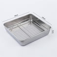 thumbnail image 2 of BUYISI Stainless Steel Baking Pan Roast Turkey Tray With Cooling Rack Kitchen Bbq Cake 24Cm, 2 of 4