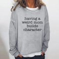thumbnail image 1 of Puntoco mujeres de gran tamaño texto divertido letra impresa cuello redondo manga larga suelta solo sudadera tops pulóver blusa Puntoco Puntoco-2431, 1 of 3
