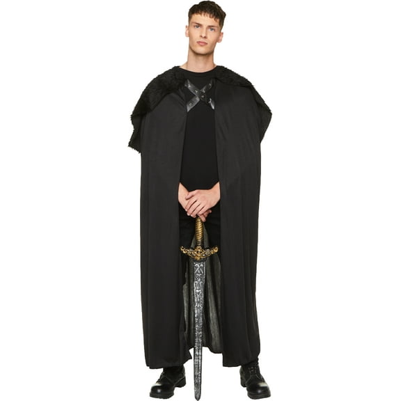 Karnival Costumes Medieval Knight Black Fur Cape Costume Accessory