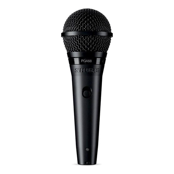 Shure PGA58 Dynamic Microphone - Handheld Mic for Vocals with Cardioid Pick-up Pattern, Discrete On/Off Switch, Stand Adapter and