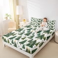 thumbnail image 4 of Feelyou Merry Christmas Full Size Sheets, Cartoon Green Tree Bed Sheets, Kids Teens Boys Girls Sheet Sets, Luxury Bedroom Decor,4 Pieces, 4 of 7