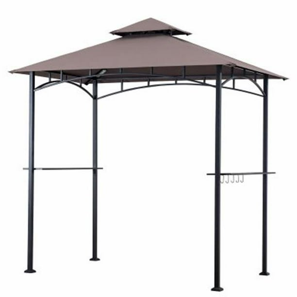 Sunjoy Group 230637 Four Seasons Courtyard Grill Gazebo with LED Lights