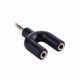thumbnail image 2 of Adaptador de extensión de 3,5 mm 1 a 2 Divisor de audio para auriculares Negro, 2 of 5