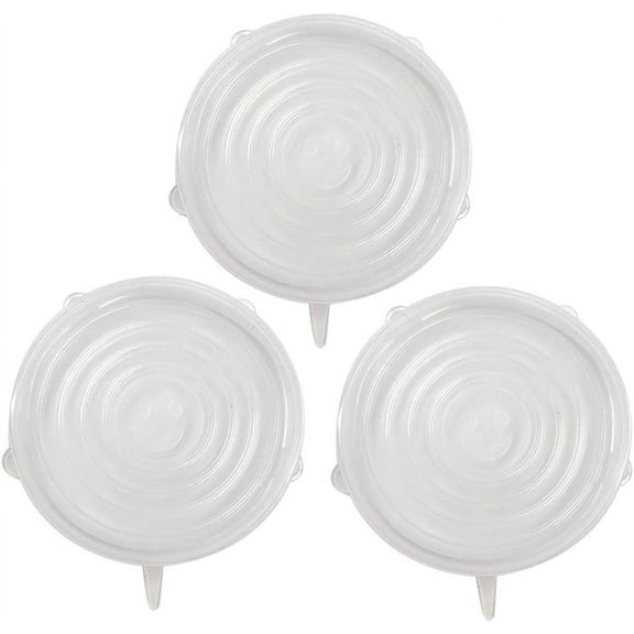 3 PCS 9.8in Large Silicone Stretch Lids Safe in Microwave Dishwasher Refrigerator, Reusable Durable Expandable Food Covers or Bowl Covers to Keep Food Fresh Eco-friendly