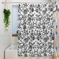 thumbnail image 3 of Black Flower Waterproof Shower Curtain, Extra Large 72"x96" Washable Polyester Fabric Shower Curtains for Bathroom, Vintage Farmhouse Boho Leaf Spring Plant Decorative Bathtub Curtain Sets with Hooks, 3 of 9