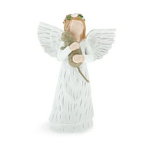 Unique Bargains Cat Memorial Gifts for Loss of Cat Pet Loss Sympathy Gift Hand-Painted Angel Cat Figurine Remembrance Keepsake for Cat Lovers White 1 Pc
