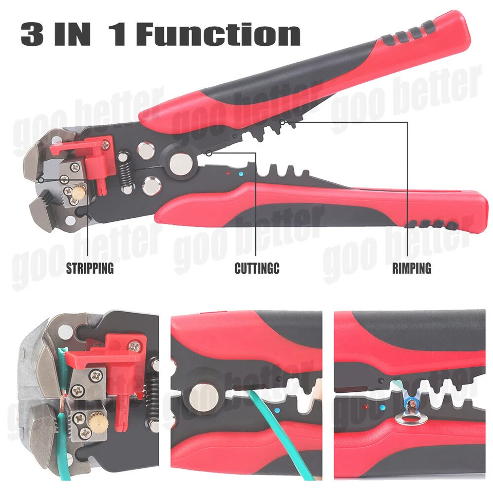 PRIME - 8" Self-Adjusting Insulation Wire Stripper Cutter Crimper Terminal Tool Pliers