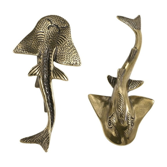 Brass Guitarfish Animal Statue Sculpture Home Decor Gifts Tabletop Figurine