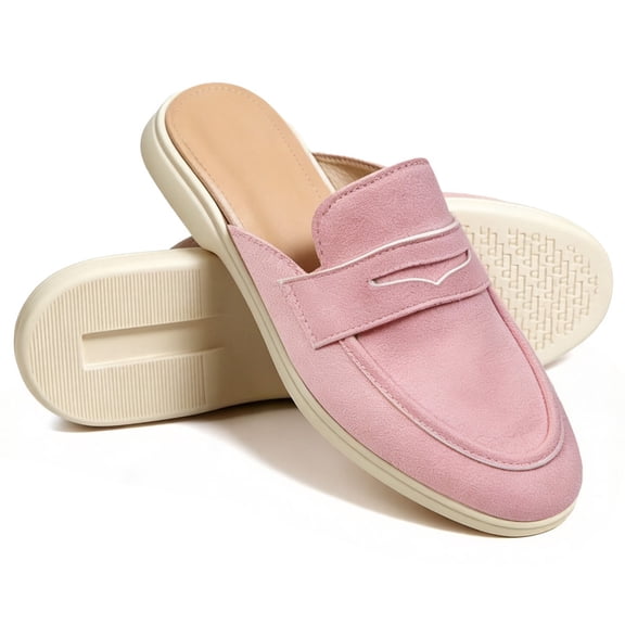 CHICVOMEY Mules & Clogs for Women Leather Womens Slip on Shoes Comfortable Casual Mules Shoes for Indoor Outdoor Business