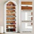 thumbnail image 3 of MAYEERTY 8-Tier Tall Bookshelf, Wooden Arched Bookcase Display Shelving Unit, 3 of 6