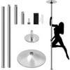 Yaheetech 45mm Stripper Dance Pole Spinning Static Dancing Pole for Home Portable Removable Home Dancing Pole, Height Adjustable 44.5-108.3'' Silver