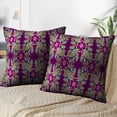 thumbnail image 3 of LALILO Throw Pillow Covers Damask Magenta With Golden And With Cushion Cover 18" x 18", 2 Pack, 3 of 6