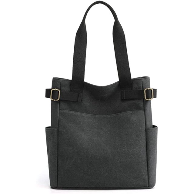 LinYooLi Sac à Main Rétro en Toile Hobo pour Femmes Hommes Adolescents Multipoche Grand Sac à Bandoulière
